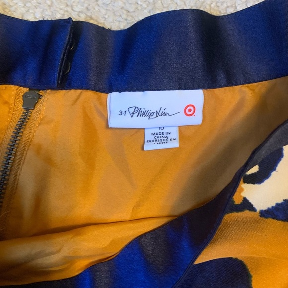 3.1 Phillip Lim Asymmetrical Yellow Orange Skater Mini Skirt - Picture 2 of 3